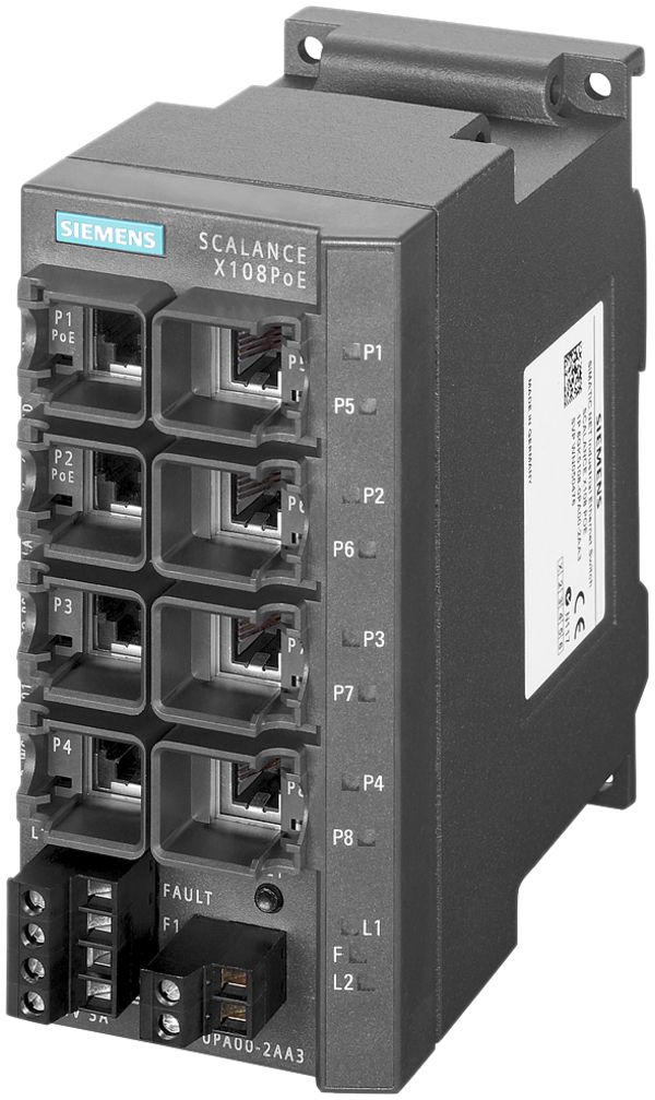 IE-Switch Siemens SCALANCE X108PoE 8×RJ45 10/100Mbit/s unmanaged