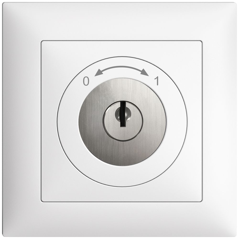 UP-Schwenktaster 0<->1 EDIZIOdue weiss mit Sicherheitsschloss