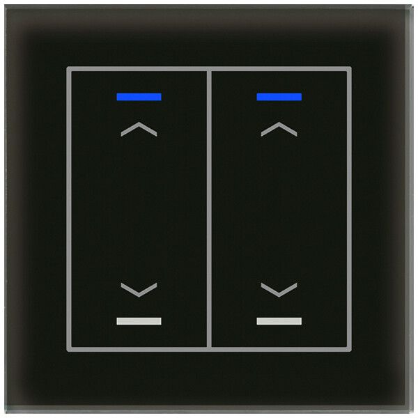 Pulsante KNX RGBW INC MDT BE-GTL20S.A1S 2t/4a vetro nero "persiana"