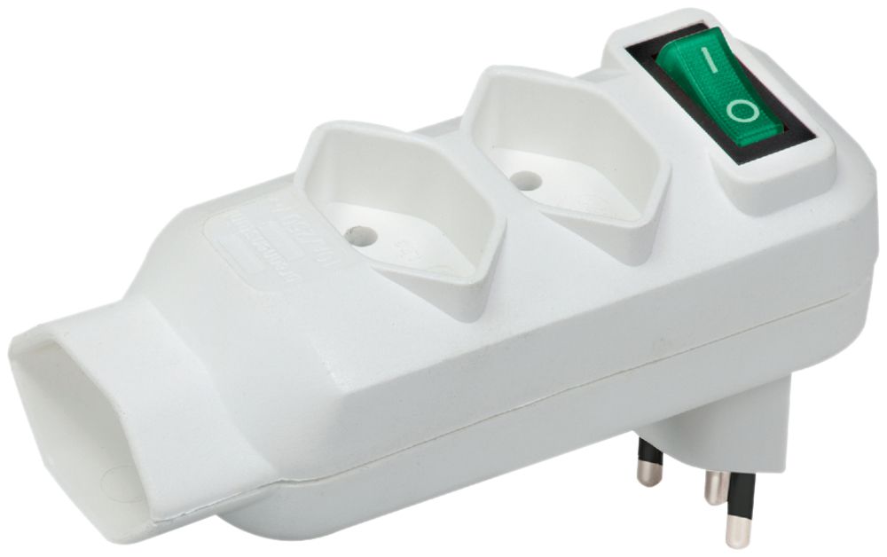 Mehrfachstecker drehbar 3×T13 weiss