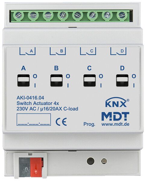 Actionneur-commutateur KNX AMD MDT AKI-0416.04 4-can 16A 230VAC 4UM