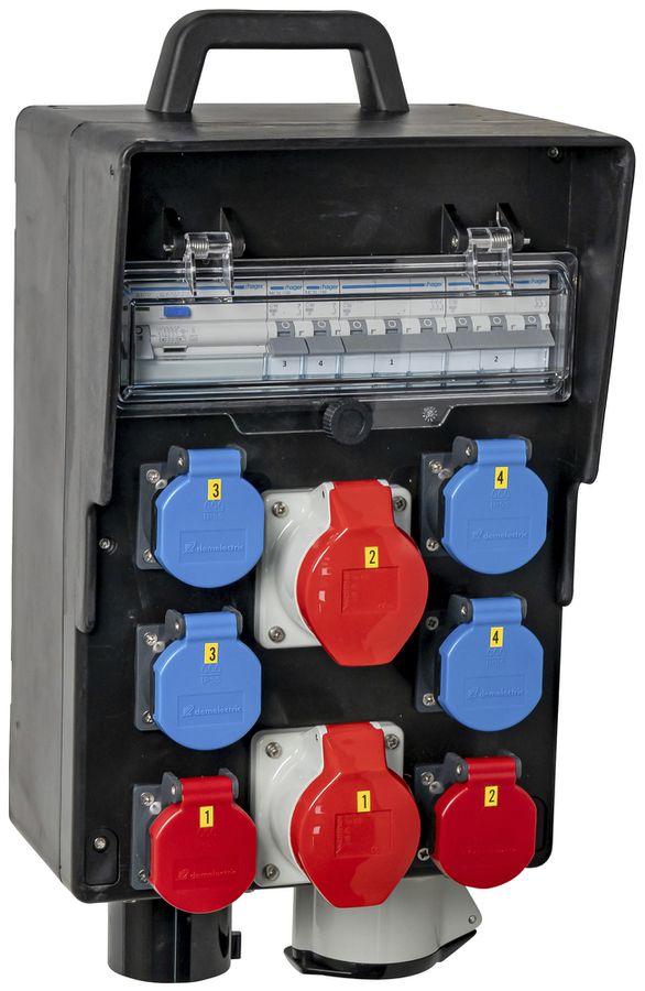 Stromverteiler DEM DB32950 32A 4×LS 1×FI 4×T23 2×T25 2×16A 1×32A