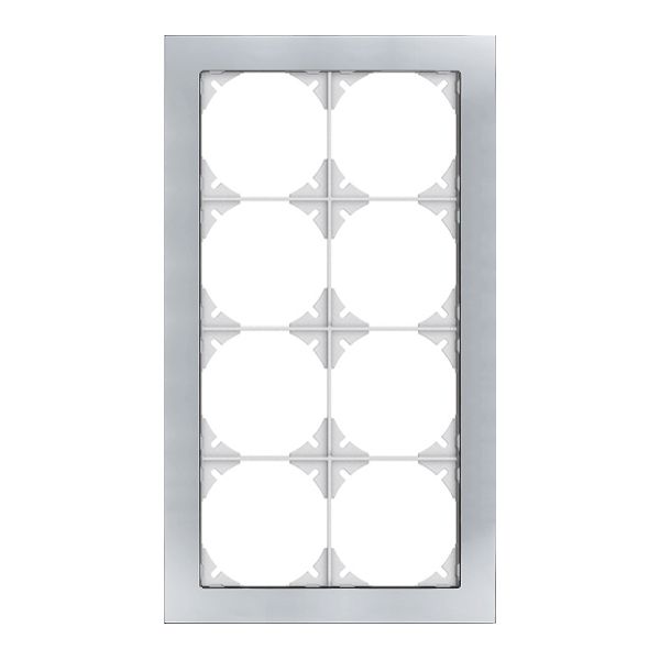 Abdeckrahmen EDIZIOdue prestige 4×2 chromstahl poliert