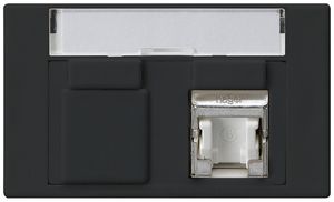 FLF-Steckdose Hager Kat.6 1RJ45/S schwarz