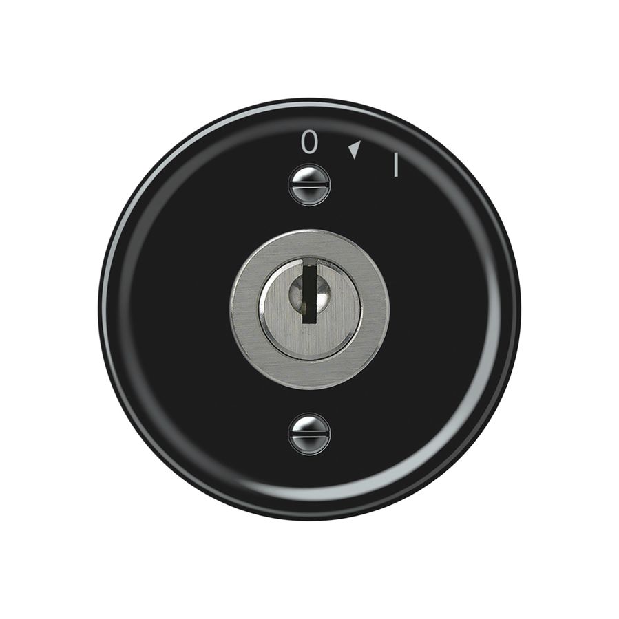 Poussoir pivotant origin avec cylindre 1P 0<1 10A 230V 60×60mm noir