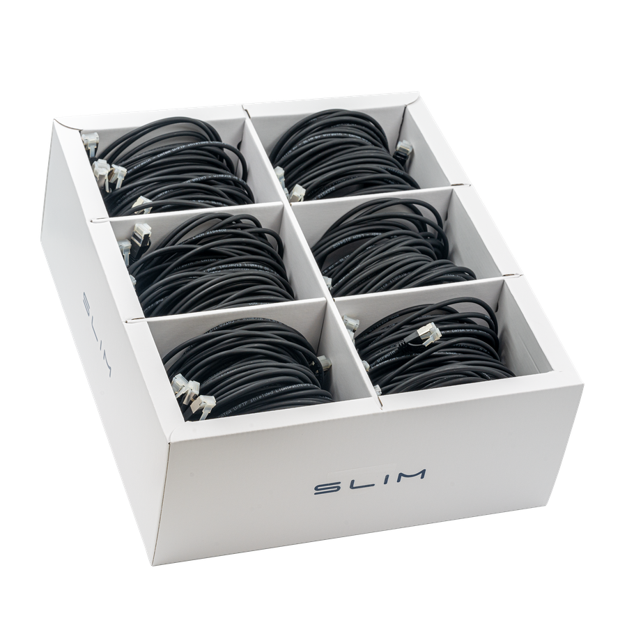 Cavo patch SLIM: 2m, nero, 60 pezzi  Cat.6A, U/FTP, jack non infrangibile