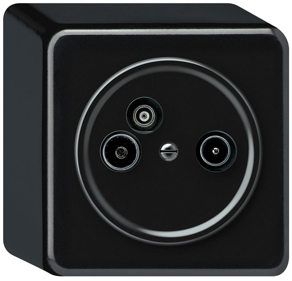 AP-Antennendose TV-R-Daten origin Durchgangsdose 14dB 4dB schwarz