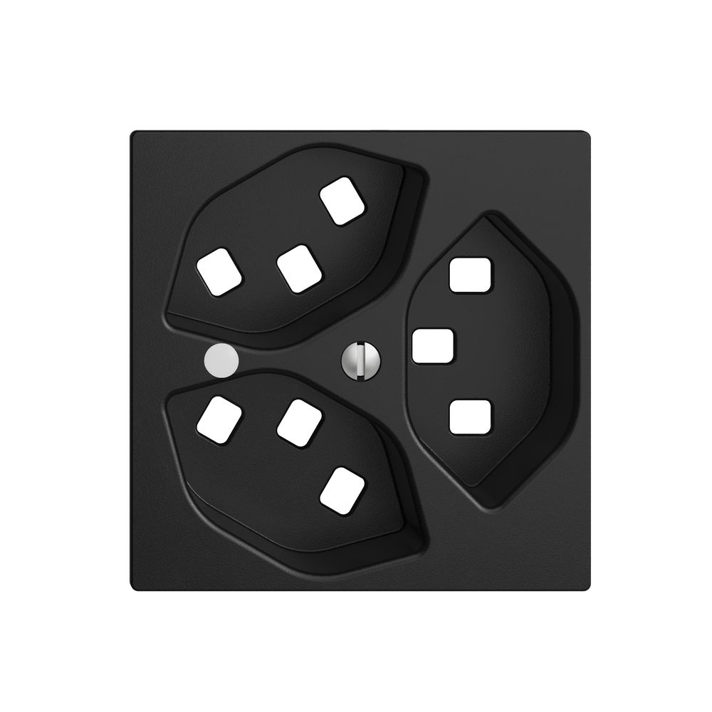 Frontset EDIZIOdue schwarz, 60×60mm 3×T23 mit Linse