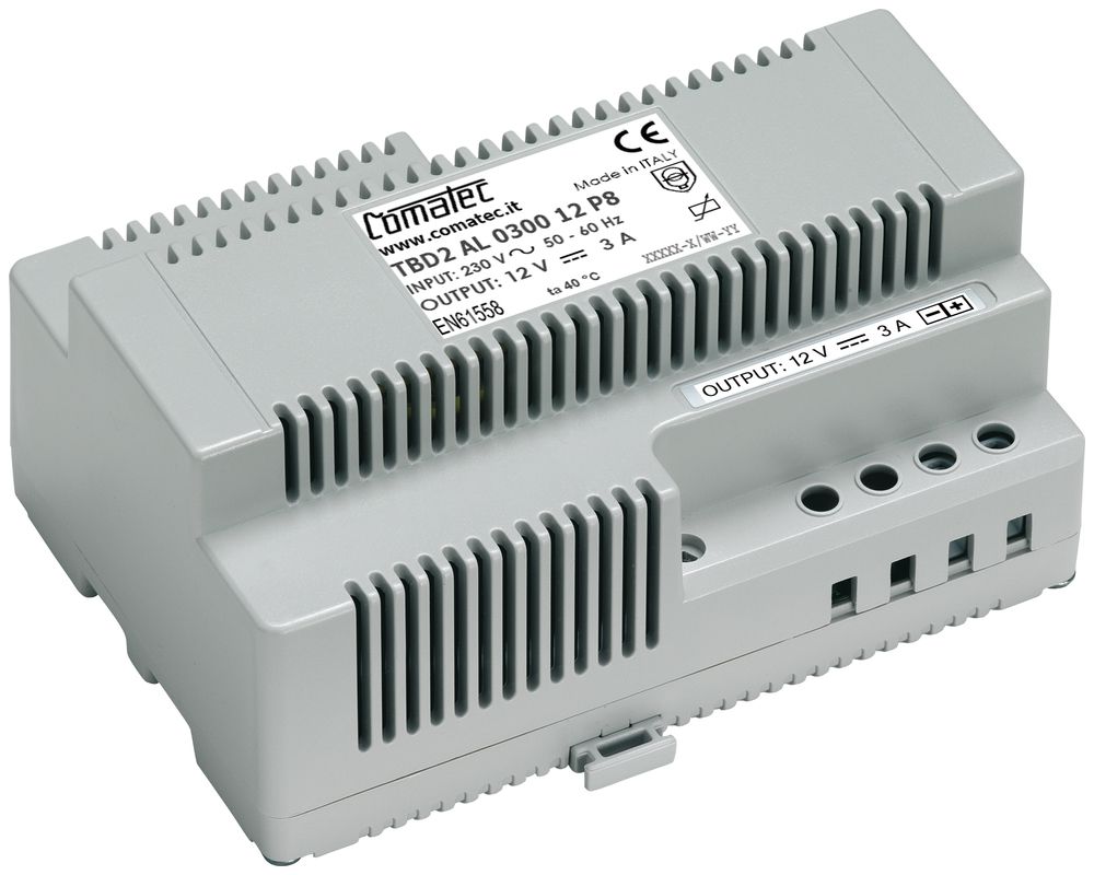 REG-Netzteil Comatec TBD2, IN: 230VAC, OUT: 12VDC/36W, geglättet, 8TE
