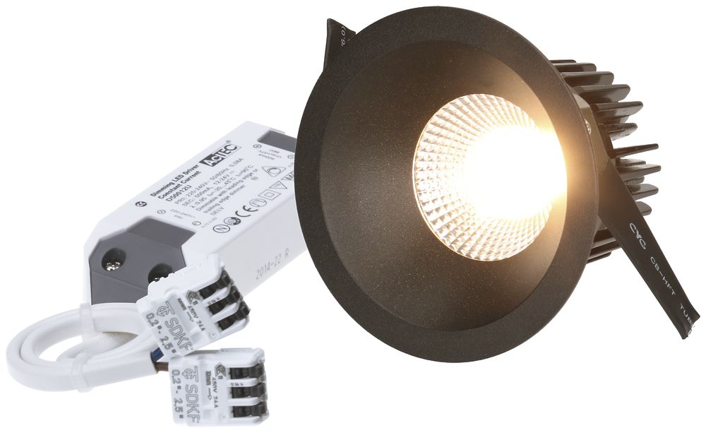EB-LED-Spot ATMO 80 10.5W 230V 960lm 3000K Loch-Ø80mm schwarz 38° IP44