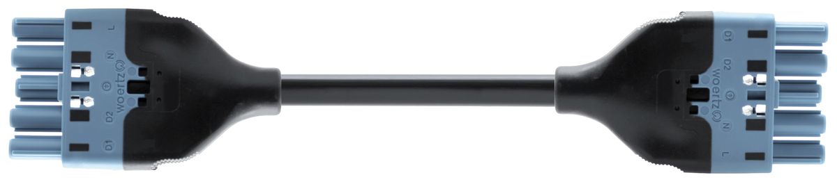 Verbindungsleitung Woertz 49345/C2 5×1.5mm² 250V 16A 3m bl Buchse-Stecker Cca