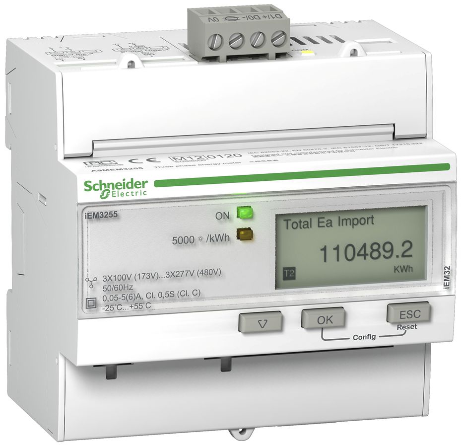 REG-Energiezähler Schneider Electric iEM3255 MID 3P+N Wandler Modbus Imp./Export