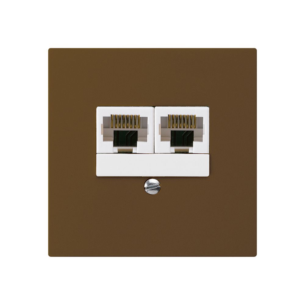 Einsatz zu Anschlussdose kallysto 2×RJ45u parallel braun