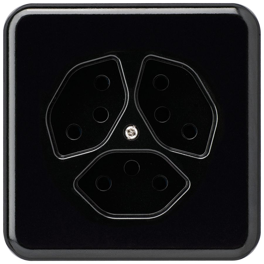 UP-Steckdose basico 3×Typ 13 schwarz