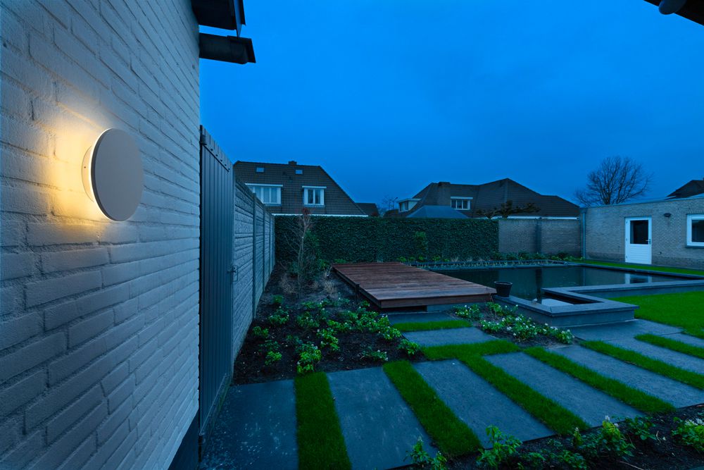 LED-Wandleuchte SLV D-RING M 15W 1540lm 827/830 IP65 DIM indirekt Ø250mm weiss