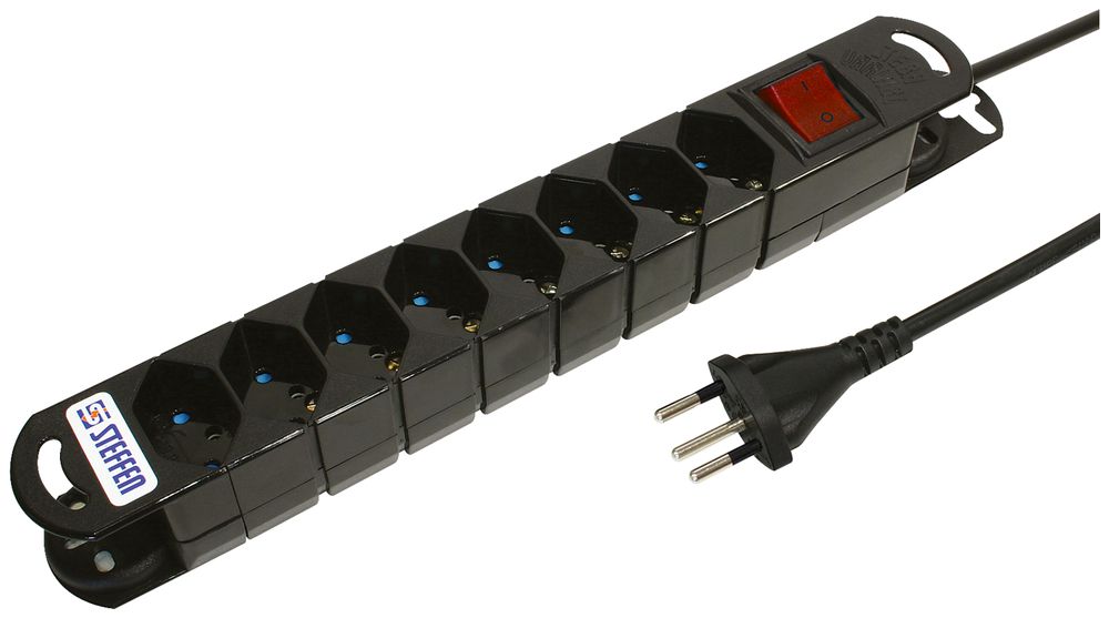 Prise multiple STEBA VARIABL 8×T13 avec interrupteur 5m noir