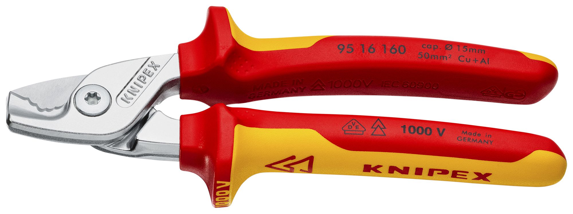Cesoia per cavi KNIPEX per Ø15mm max VDE 160mm
