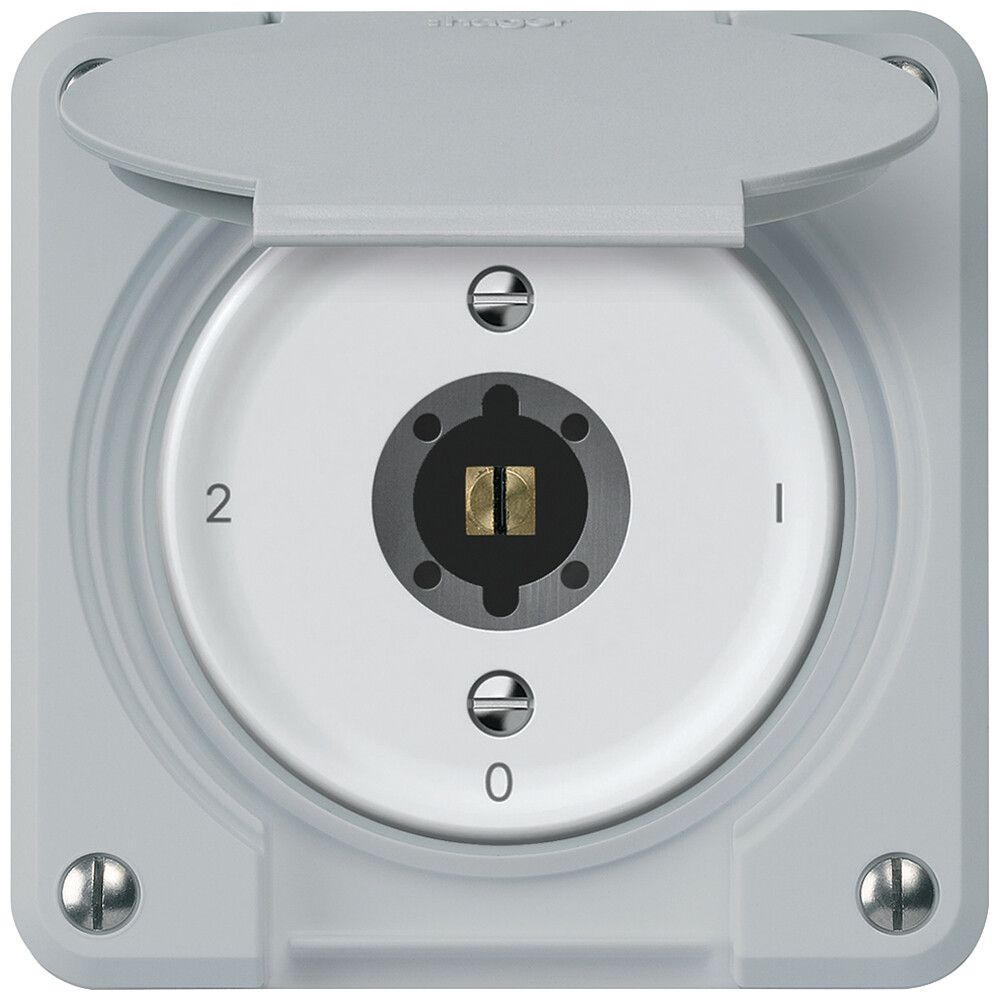 Interruttore a chiave robusto commutatore 16A 250V 86×86mm grigio
