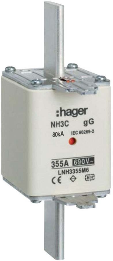 Fusible HPC Hager DIN3 690VAC 355A gG/gL avertisseur double inoxydable