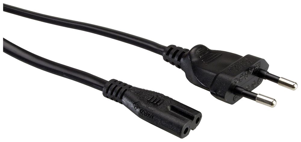 Câble d'appareils VALUE T26 → C7 2×0.75mm² 250VAC/2.5A noir 5m