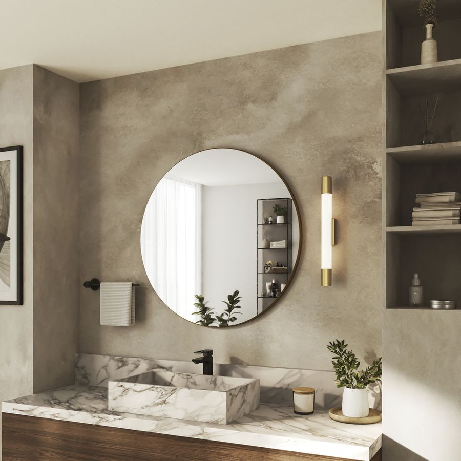 Applique LED Philips Rover RD 5W 730lm 827 IP44 440×70×50mm ottone