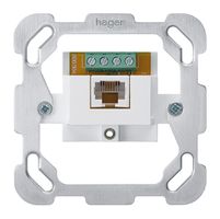 Einsatz zu Anschlussdose Hager 1×RJ45u mit Befestigungsplatte ungeschirmt