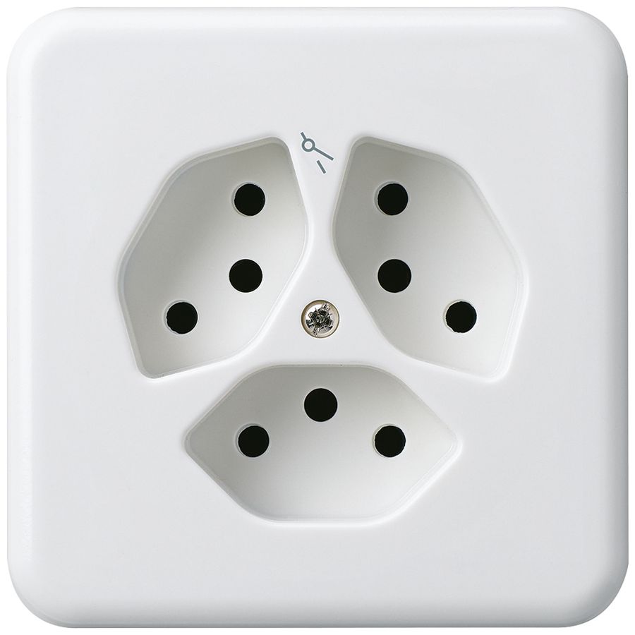 UP-Steckdose basico 3×Typ 13S weiss für BOMI