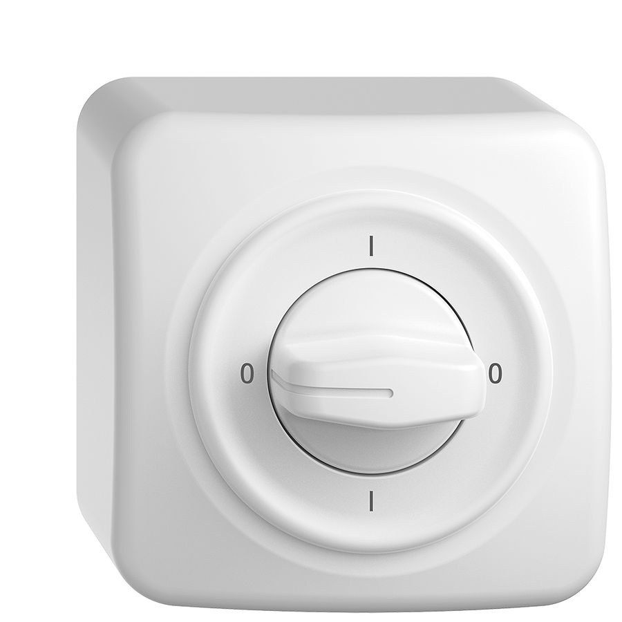 Interrupteur rot.AP STANDARDdue 0/2L blanc, a.manette