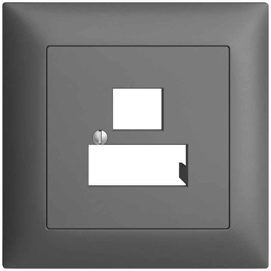 UP-Frontset EDIZIOdue dunkelgrau 88×88mm 3×RJ45