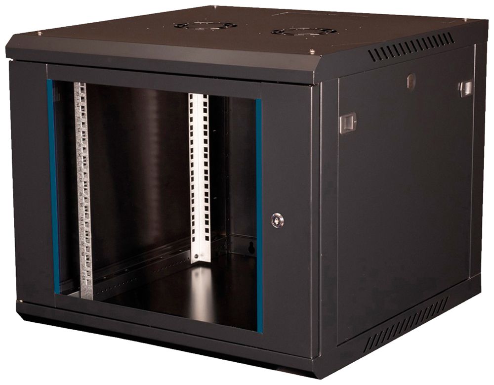 Wandgehäuse 19" VALUE 600×512×600mm 9HE 1×Tür Stahl schwarz
