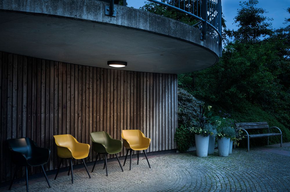 LED-Deckenleuchte SLV BULKHEAD SEN 20W 1900lm 930/940/965 IP65 Ø360mm schwarz