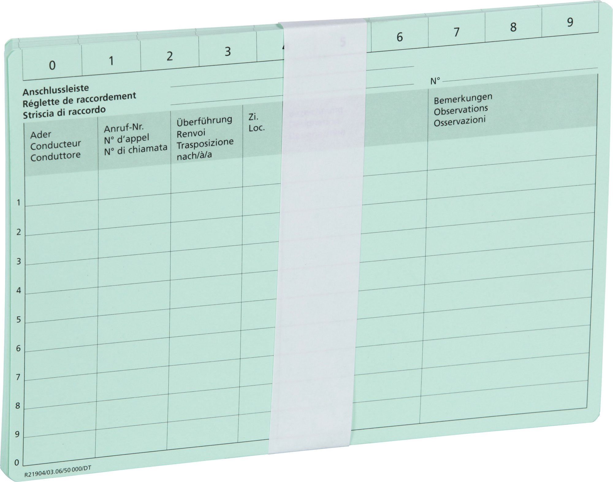 Anschlussleistenkarte A5 R&M grün