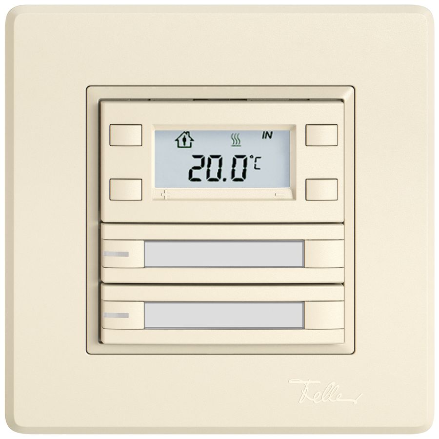 Poussoir RTH ENC EDIZIO.liv SNAPFIX® a.RGB-LED étiqu.2×touches comm.2T cr