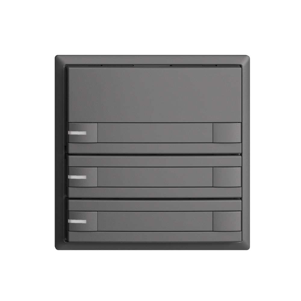 UP-Universaltaster 3×2T EDIZIOdue dunkelgrau, mit Papiereinlage + LED