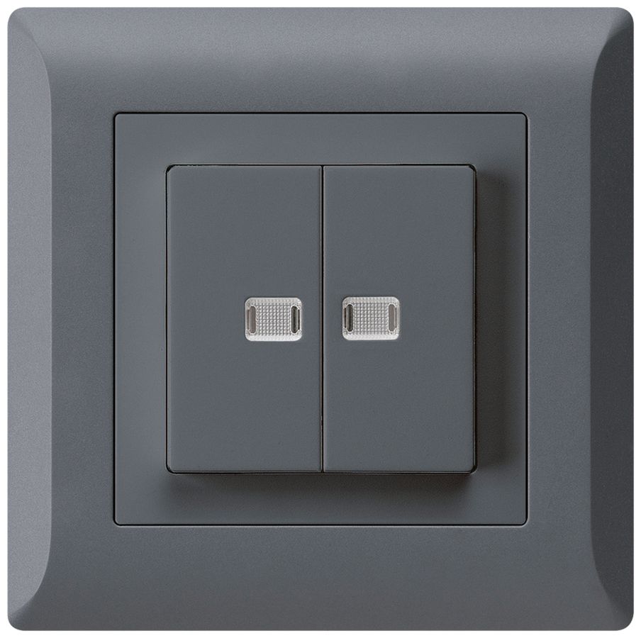 UP-Leuchttaster kallysto.line 2×A-R/1P mit 2 Linsen anthrazit