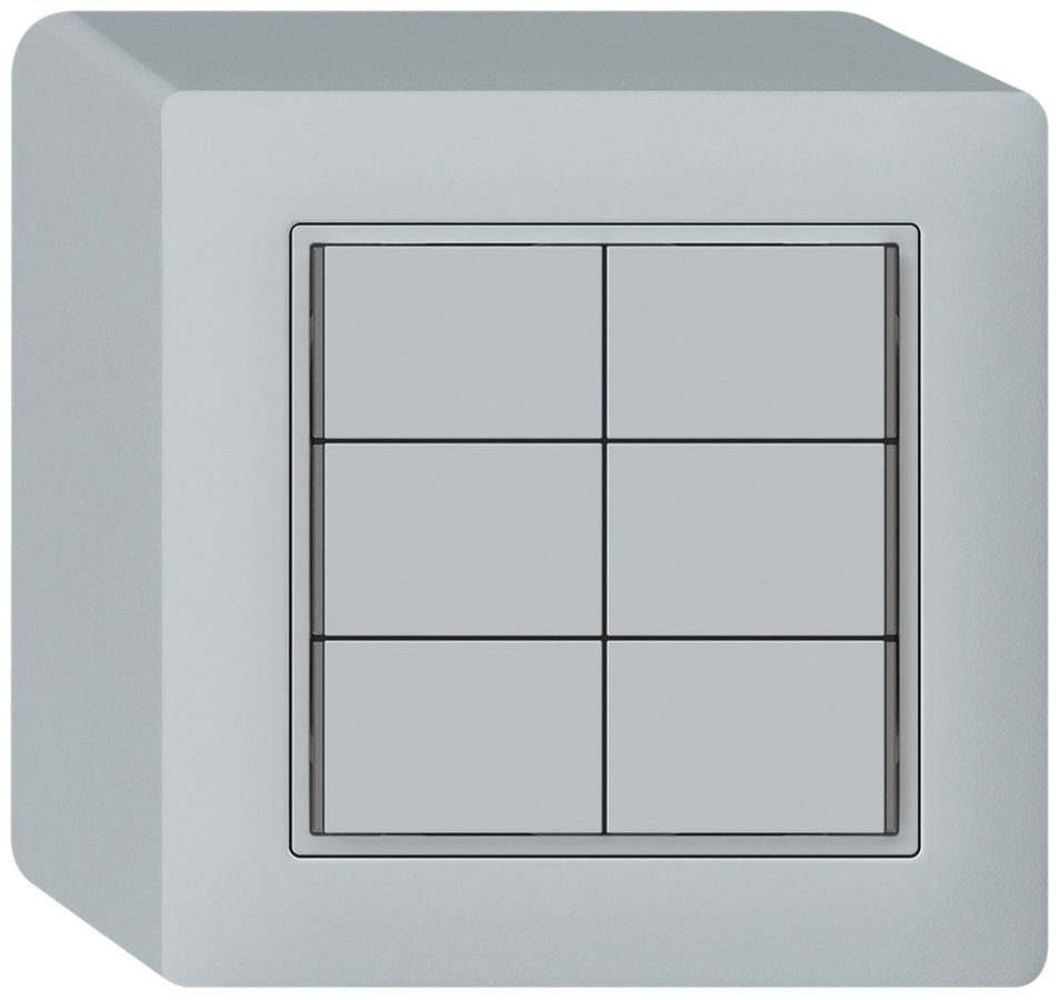 Poussoir KNX AP KAL 6×touches 6×points actionnables LED gris