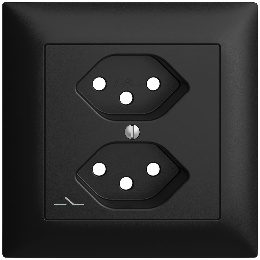 Frontset EDIZIOdue schwarz 88×88mm 2×T13/1 mit Shutter