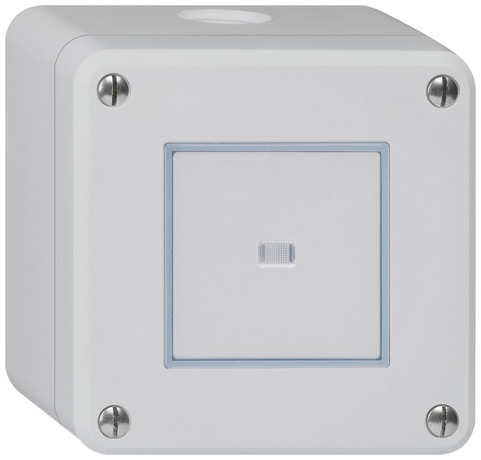 Contatto pulsante AP robusto IP55 grigio illuminato