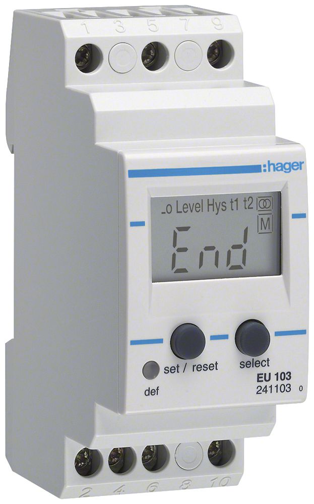 EB-Stromkontrollrelais Hager 0.1…10A 0 Schliesser 1 Öffner 0 Wechsler