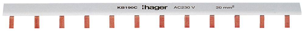 Kammschiene Hager 1L Stift 16mm² 80A 1000×57mm weiss