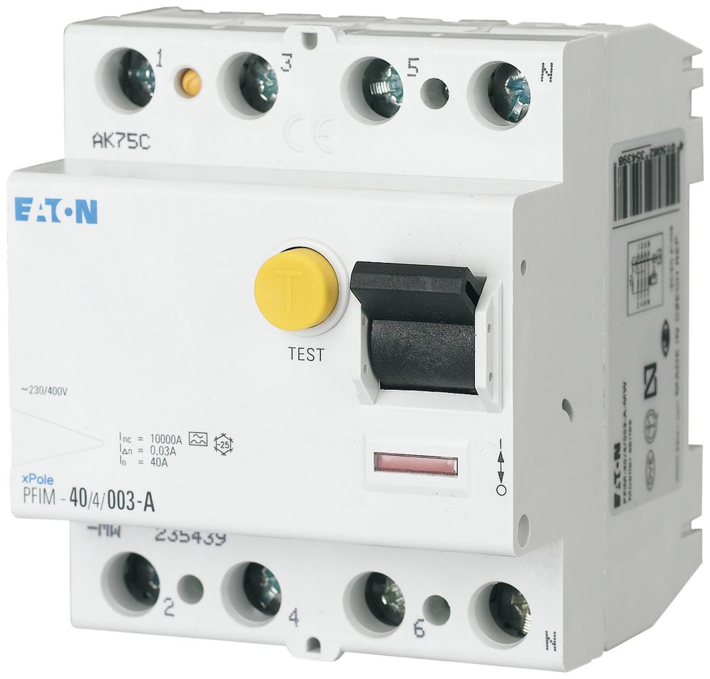 Fehlerstromschutzschalter Eaton PFIM 4P 40A Typ A