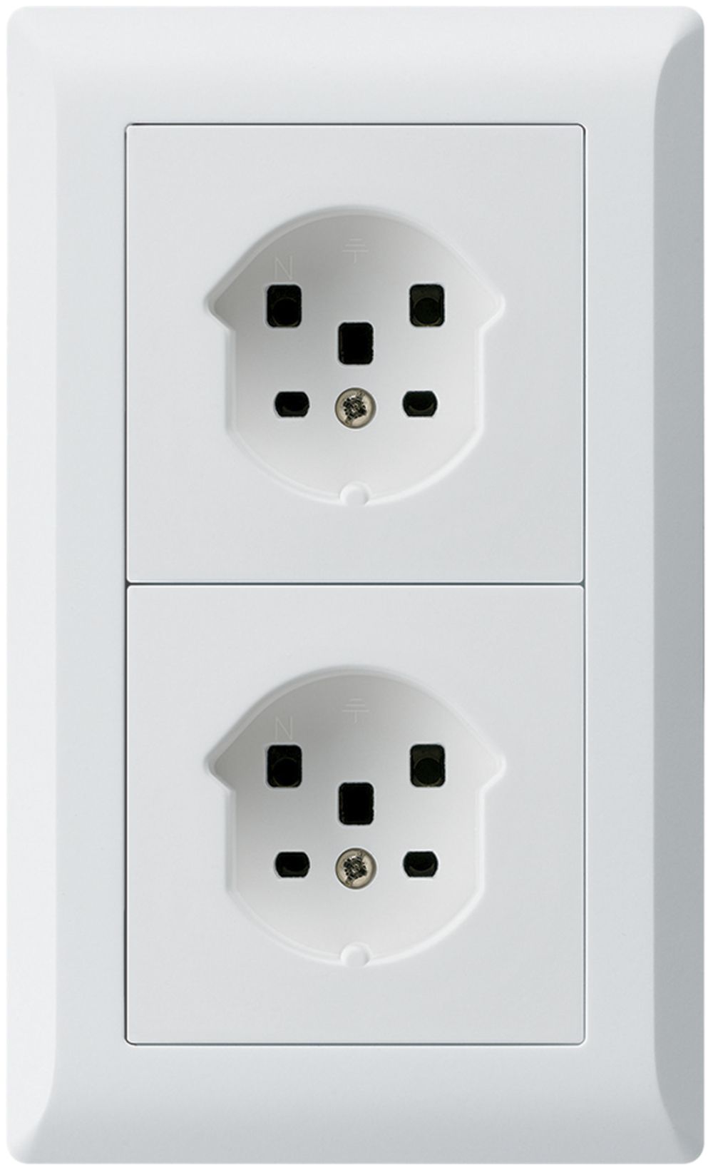 Combi ENC 2×1 HA kallysto.line 2×type 25 avec bornes enfichables blanc