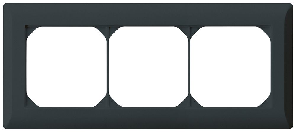 UP-Abdeckrahmen kallysto.line 1×3 schwarz horizontal 92×212mm
