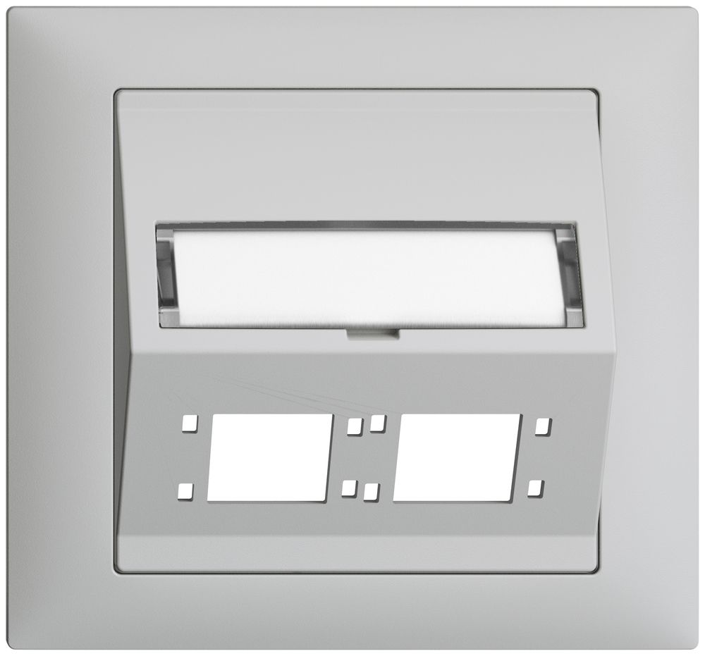 EB-Montageset EDIZIOdue FKE Schrägauslass 2×R&M Kat.6A/LC spezial, hellgrau