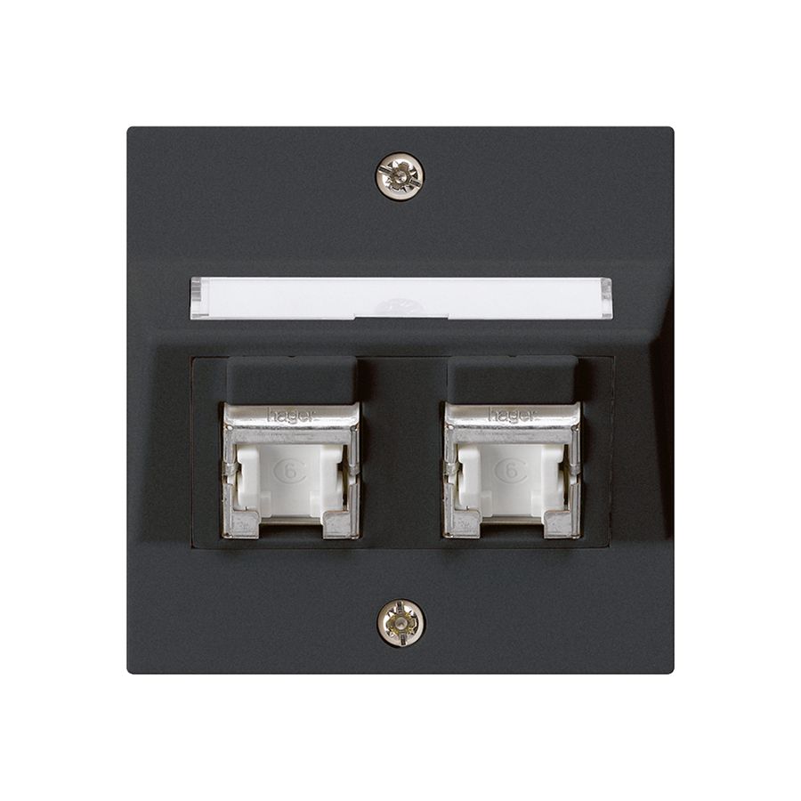 UP-Montage-Set kallysto A Kat.6 2RJ45/s schwarz