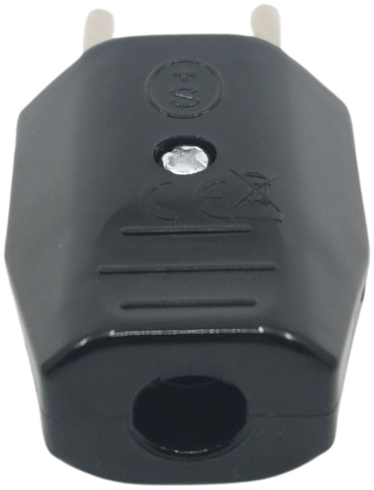 Fiche mobile type 12 ELBRO 230V 10A Ø9.5mm noir