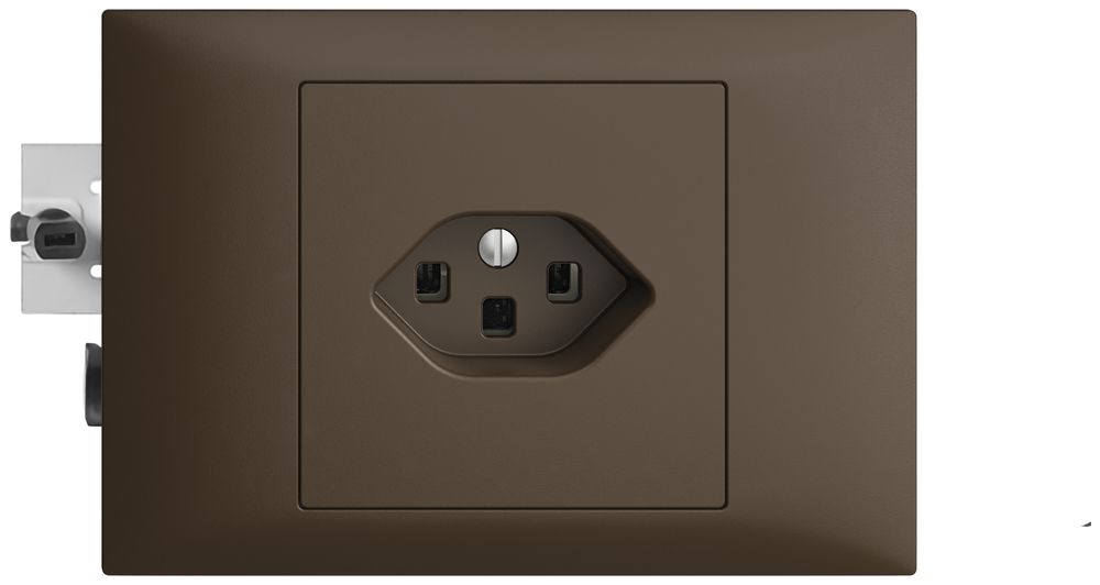 EB-Steckdose EDIZIOdue T23 16A coffee, 45…69mm, mit Steckklemmen