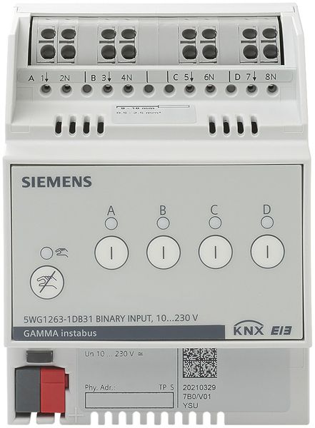 Entrata binaria KNX AMD Siemens N 263D31, 4-volte, 10…230VUC