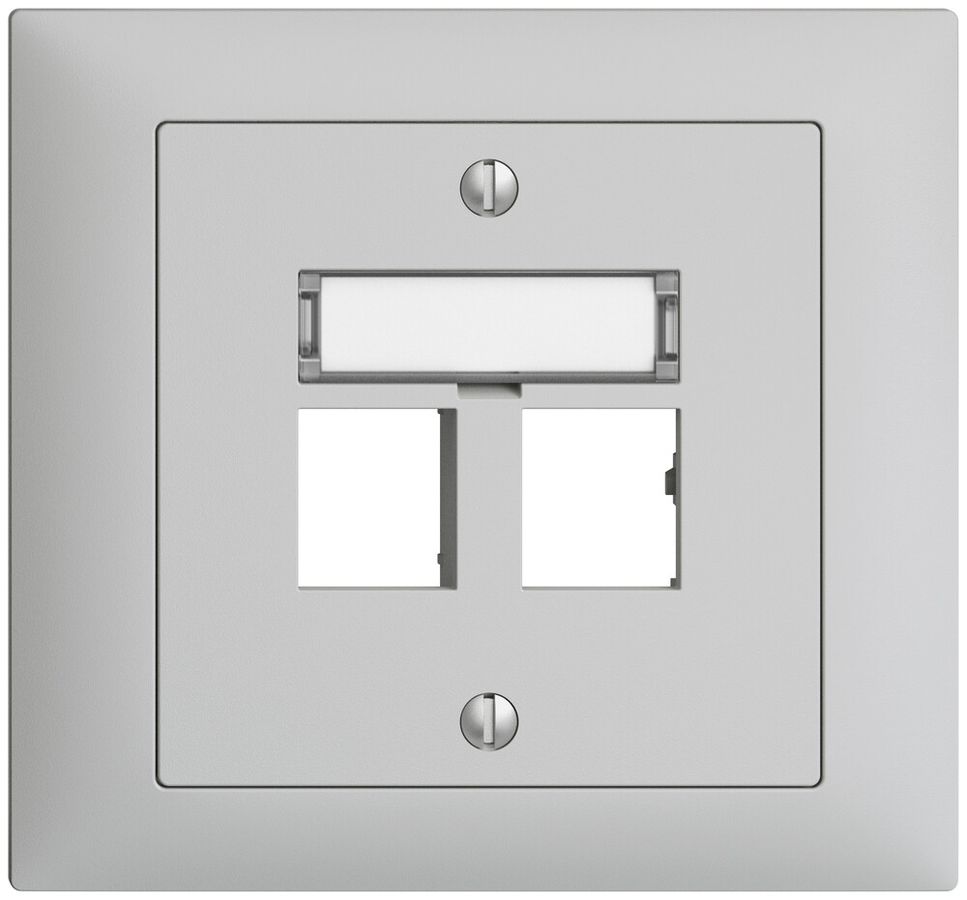 EB-Montageset EDIZIOdue Geradeauslass, für 2×RJ45 freenet, hellgrau