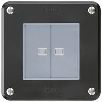 UP-Druckschalter robusto IP55 Schema 3/Drucktaster 2×beleuchtet schwarz f.Kombi